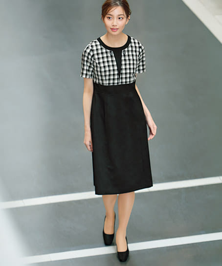 【MARY QUANT】全1色・ワンピース(ストレッチ・グリーン購入法適合・ホームウォッシャブル)