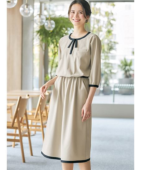 【MARY QUANT】全2色・ワンピース（ニット・七分袖・ホームウォッシャブル）
