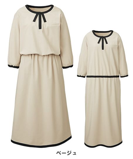 【MARY QUANT】全2色・ワンピース（ニット・七分袖・ホームウォッシャブル）