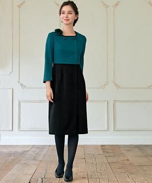 事務服・会社制服の通販の【ユニデポ 事務服】【MARY QUANT】全２色・ワンピース（ストレッチ・ウォッシャブル）
