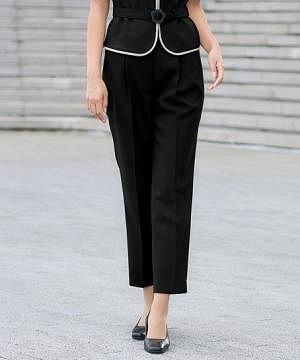 事務服・会社制服の通販の【ユニデポ 事務服】【MARY QUANT】テーパードパンツ（ストレッチ・裏地なし）