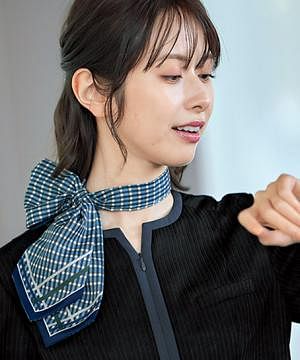 事務服・会社制服の通販の【ユニデポ 事務服】【全3色】スカーフ（エコマーク・ループ付き）