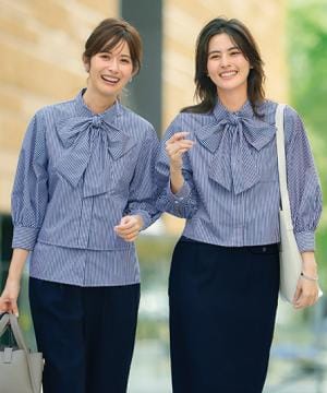 【YUKI TORII】全1色・ブラウス（リボン付き・吸汗速乾・接触冷感・UVカット）