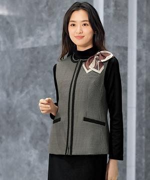 事務服・会社制服の通販の【ユニデポ 事務服】【YUKI TORII】全1色・ベスト（ストレッチ・エコ素材）