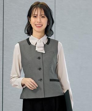 事務服・会社制服の通販の【ユニデポ 事務服】【YUKI TORII】全1色・ベスト（ストレッチ・エコ素材）
