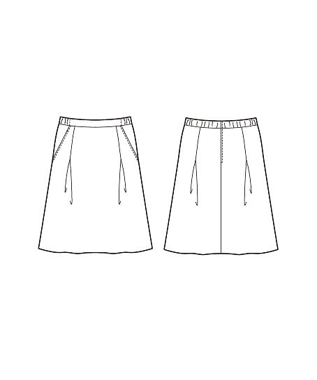 【YUKI TORII】全1色・スカート（Aライン・タック入り・ストレッチ・高通気・55cm丈）