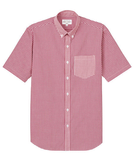 【全4色】ボタンダウンギンガムチェックシャツ（半袖・兼用）