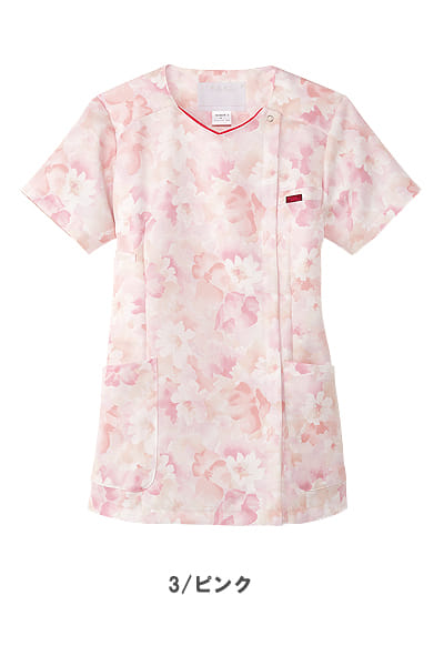 【全3色】花柄ジップスクラブ（吸水・速乾）