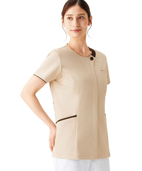 【全6色】ジップスクラブ (ラウンドネック・レディース)