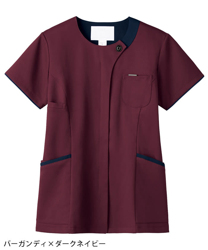 【全6色】ジップスクラブ （ラウンドネック・レディース）