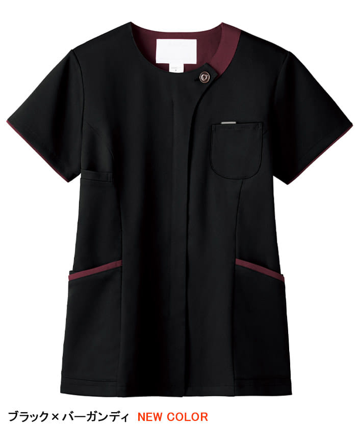 【全6色】ジップスクラブ （ラウンドネック・レディース）