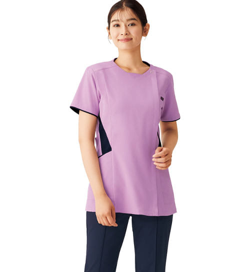 【全4色】ジップスクラブ (高通気性・ストレッチ・レディス)