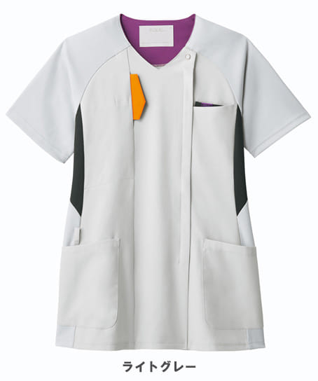 【全4色】ジップスクラブ（ストレッチ・日勤・夜勤フラップ・レディース））