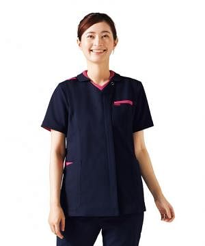 事務服・会社制服の通販の【ユニデポ 事務服】【全3色】ジップスクラブ（透け防止・制電糸・速乾・吸汗・ストレッチ・男女兼用）