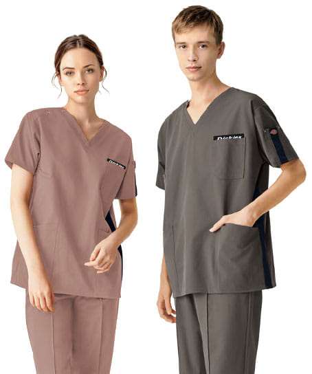 【Dickies】全3色 ディッキーズスクラブ(制電糸・速乾・吸汗・ストレッチ・男女兼用)