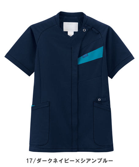 【全2色】ジップスクラブ（透け防止・制電糸・速乾・吸汗・ストレッチ・男女兼用）