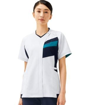 【全2色】ジップスクラブ（透け防止・制電糸・速乾・吸汗・ストレッチ・男女兼用）