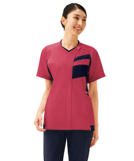 【全2色】ジップスクラブ(透け防止・制電糸・速乾・吸汗・ストレッチ・男女兼用)