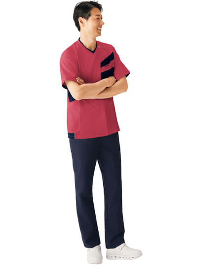 【全2色】ジップスクラブ(透け防止・制電糸・速乾・吸汗・ストレッチ・男女兼用)