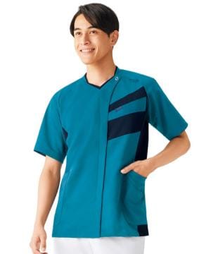 【全2色】ジップスクラブ（透け防止・制電糸・速乾・吸汗・ストレッチ・男女兼用）