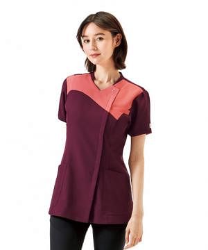 事務服・会社制服の通販の【ユニデポ 事務服】【全2色】ワコールパイエンスジップスクラブ（制電糸・速乾・吸汗・ストレッチ・レディス）