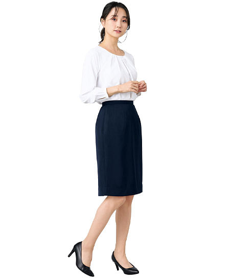 【全2色】スカート（ロング丈・ストレッチカルゼ）(56cm丈/9号)