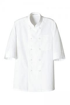 ユニフォーム・制服の通販の【ユニデポ】【全3色】5分袖コックシャツ（男女兼用）