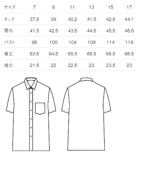 半袖ストライプシャツ（女性用） サイズ詳細