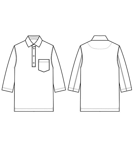 【全2色】7分袖ポロシャツ（七分袖/男女兼用）