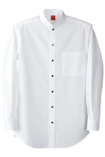 スタンドカラー長袖シャツ（綿100％・男女兼用）