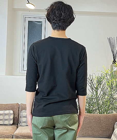 【全3色】7分袖ニットシャツ（綿100％/男女兼用）