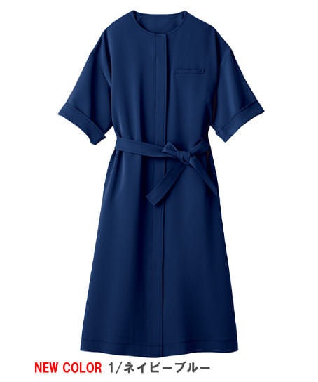 【全5色】ウエストリボンワンピース（制菌・ストレッチ）
