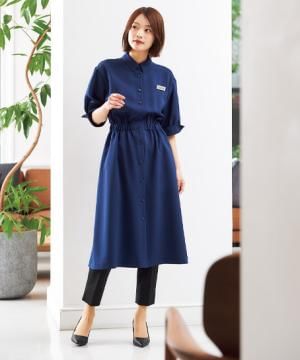 事務服・会社制服の通販の【ユニデポ 事務服】【全2色】ワンピース（ストレッチ・制菌・消臭・エコ）
