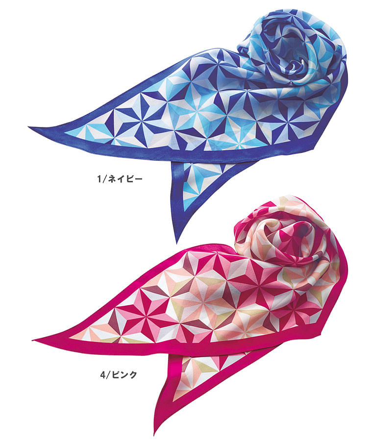 【全2色】和モダン柄スカーフ（約24㎝×140㎝）