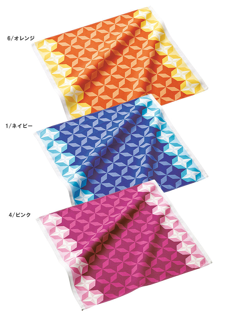 【全3色】ミニスカーフ（幾何学柄/25×25cm）