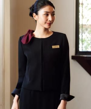 事務服・会社制服の通販の【ユニデポ 事務服】【全1色】ジャケット（ノーカラー・ストレッチ・消臭・エコ素材）