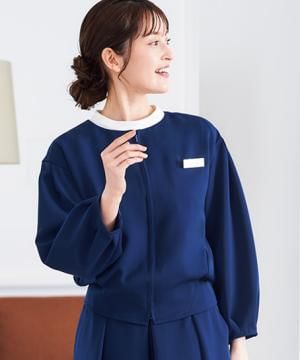 事務服・会社制服の通販の【ユニデポ 事務服】【全2色】サロンジャケット（ストレッチ・制菌・消臭・エコ）