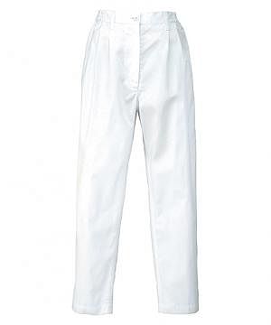 【最安値】レディスコック用白ズボン（ポリ65％・綿35％）