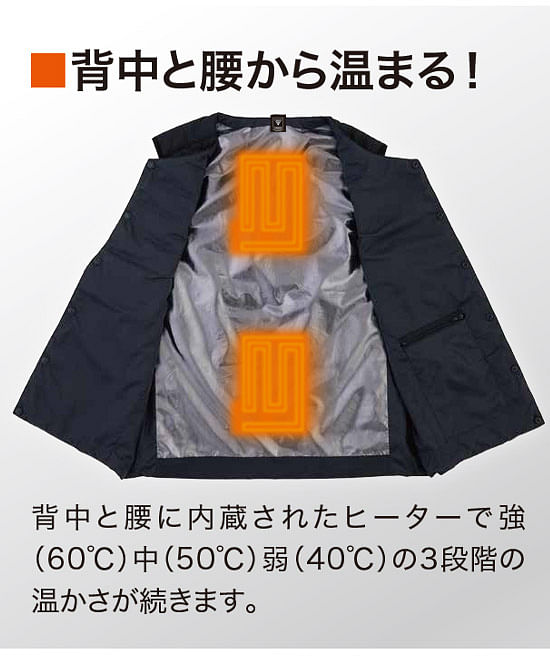 【全2色】ヒーター内臓ベスト（防風・男女兼用）※返品不可商品※