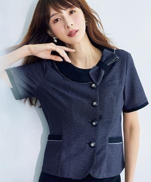 事務服・会社制服の通販の【ユニデポ 事務服】【全1色】オーバーブラウス（2WAYストレッチ・エコ・吸汗速乾・高通気）