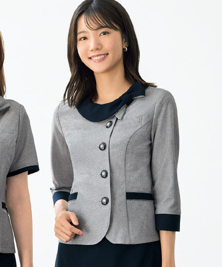 【全2色】七分袖オーバーブラウス（2WAYストレッチ・エコ・吸汗速乾・高通気）