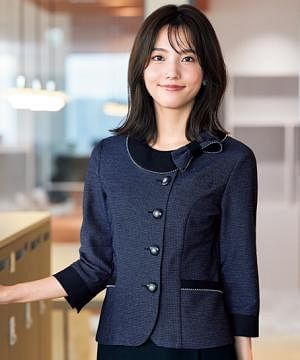 事務服・会社制服の通販の【ユニデポ 事務服】【全1色】七分袖オーバーブラウス（2WAYストレッチ・エコ・吸汗速乾・高通気）