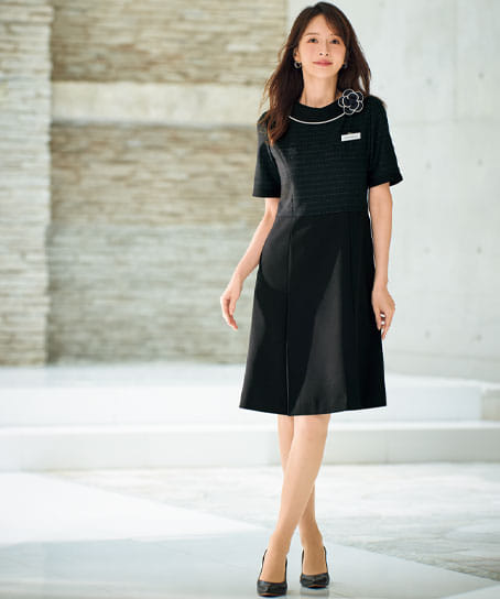 【全1色】ワンピース（ストレッチ・サイレントソワール）