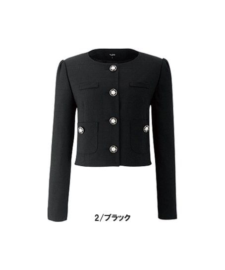 ブラック系ノーカラージャケットの商品一覧 | 事務服用