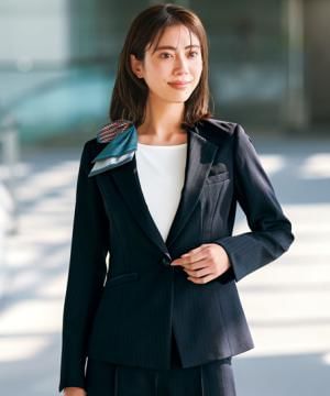 事務服・会社制服の通販の【ユニデポ 事務服】【全2色】ジャケット（シャドーストライプ・ストレッチ・吸汗速乾・抗菌・防臭・エコ素材）