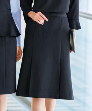 事務服・会社制服の通販の【ユニデポ 事務服】【全2色】マーメイドラインスカート（シャドーストライプ・ストレッチ・吸汗速乾・抗菌・防臭・エコ素材）