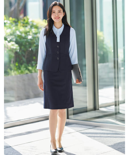 【全2色】Aラインスカート(2wayストレッチ・吸汗・速乾・防シワ・ニット・美スラッとMOVE・9号/丈56cm)
