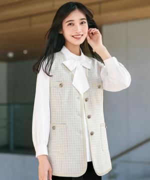 作業服・ワークユニフォームの通販の【ユニデポ 作業着】【全2色】ジレ（ツイード生地・ストレッチ・撥水・防汚・大容量収納）