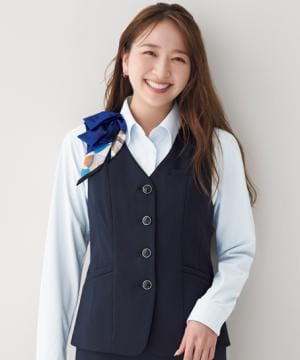 事務服・会社制服の通販の【ユニデポ 事務服】【全2色】ベスト（2wayストレッチ・吸汗・速乾・防シワ・ニット・美スラッとMOVE）