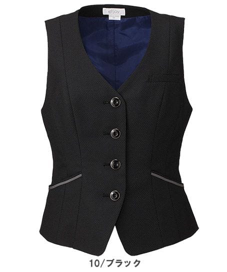 【全2色】ベスト（ナチュラルストレッチ・美スラッとSuits2・ドット柄）